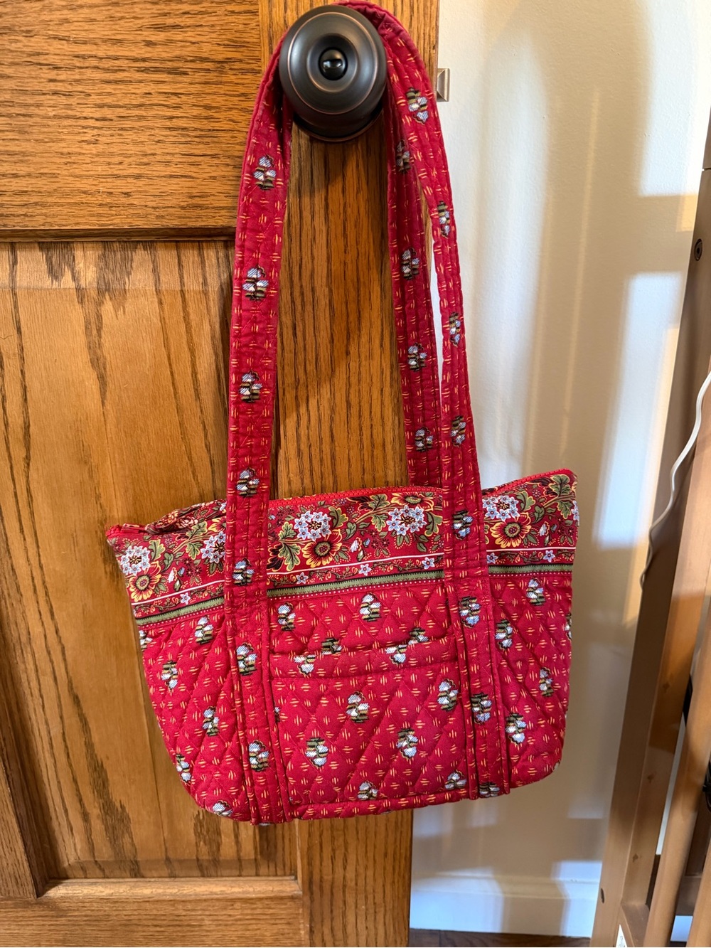 Vintage Vera Bradley Provincial Red Floral Shoulder Bag